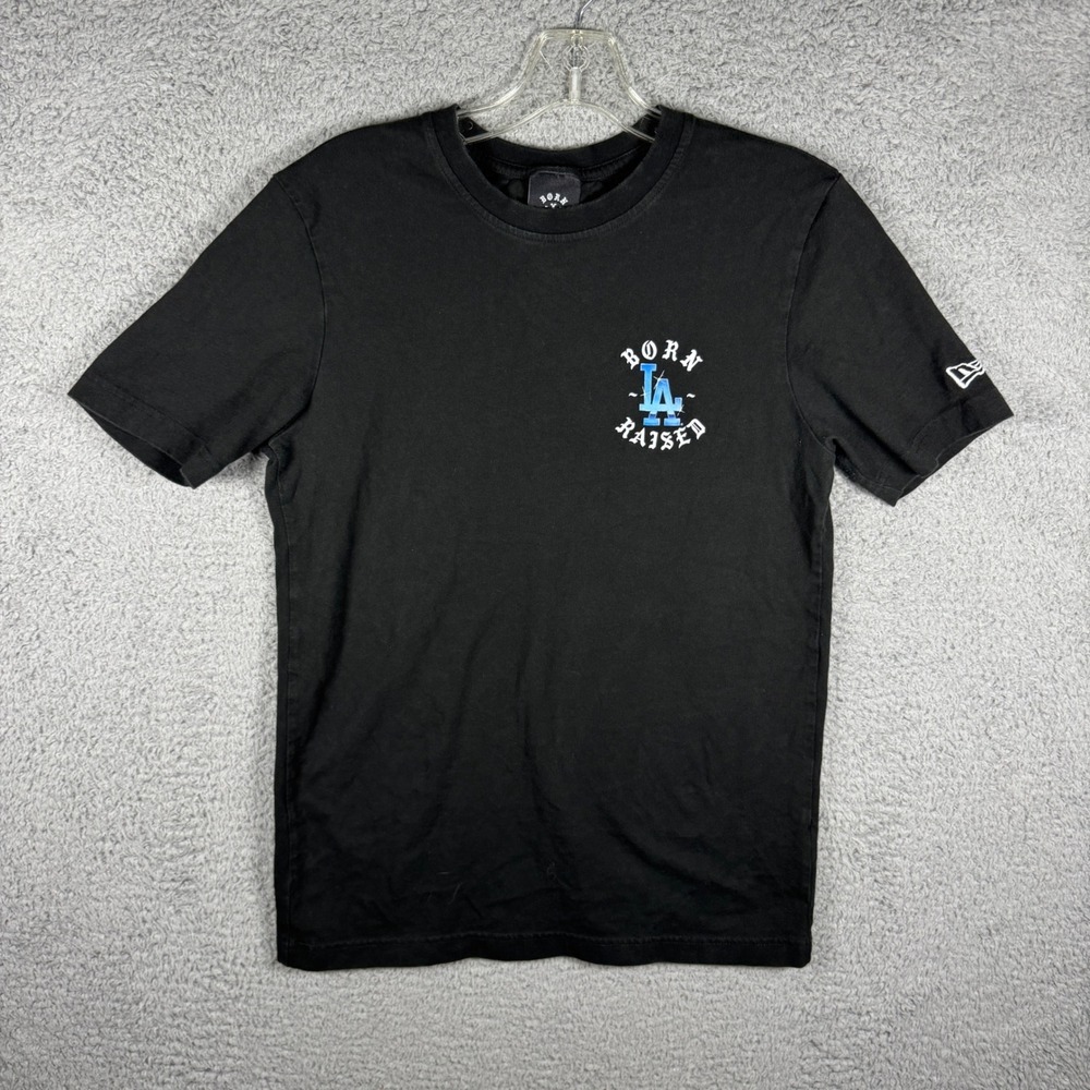 Born X Raised New Era LA Dodgers Black Graphic T-Shirt Mens Small 2023